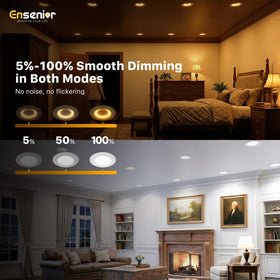 Ensenior damp-rated and IC-rated for safe moisture areas.