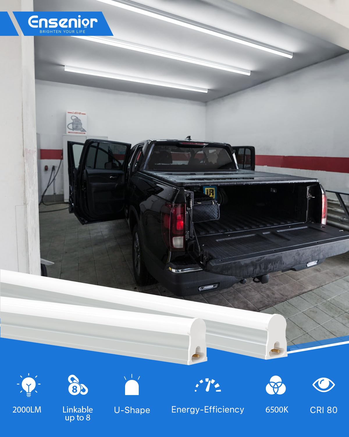 Ensenior daylight T5 LED illumination for precise tool work and clear visuals.