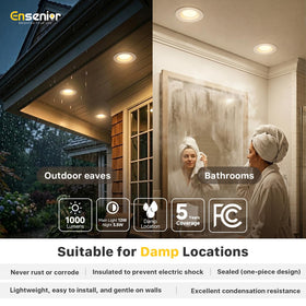 Ensenior dimmable 12W LED provides smooth brightness control.