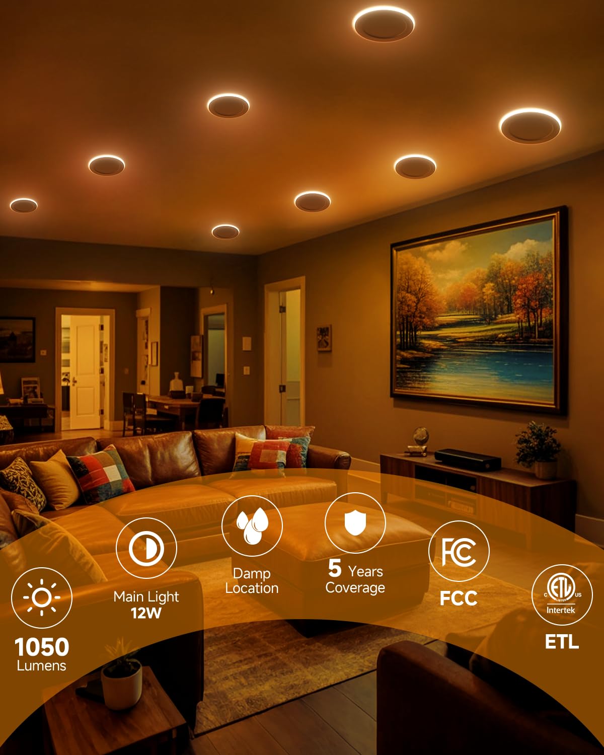 Ensenior dimmable downlight offering 5%-100% brightness.