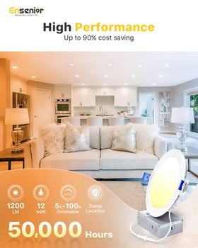 Ensenior dimmable canless downlight delivering 1050 lumens at 12W