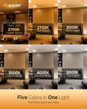 Ensenior dimmable canless downlight compatible with common dimmers.