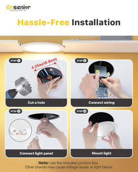 Ensenior dimmable downlight compatible with Lutron dimmers for smooth control.