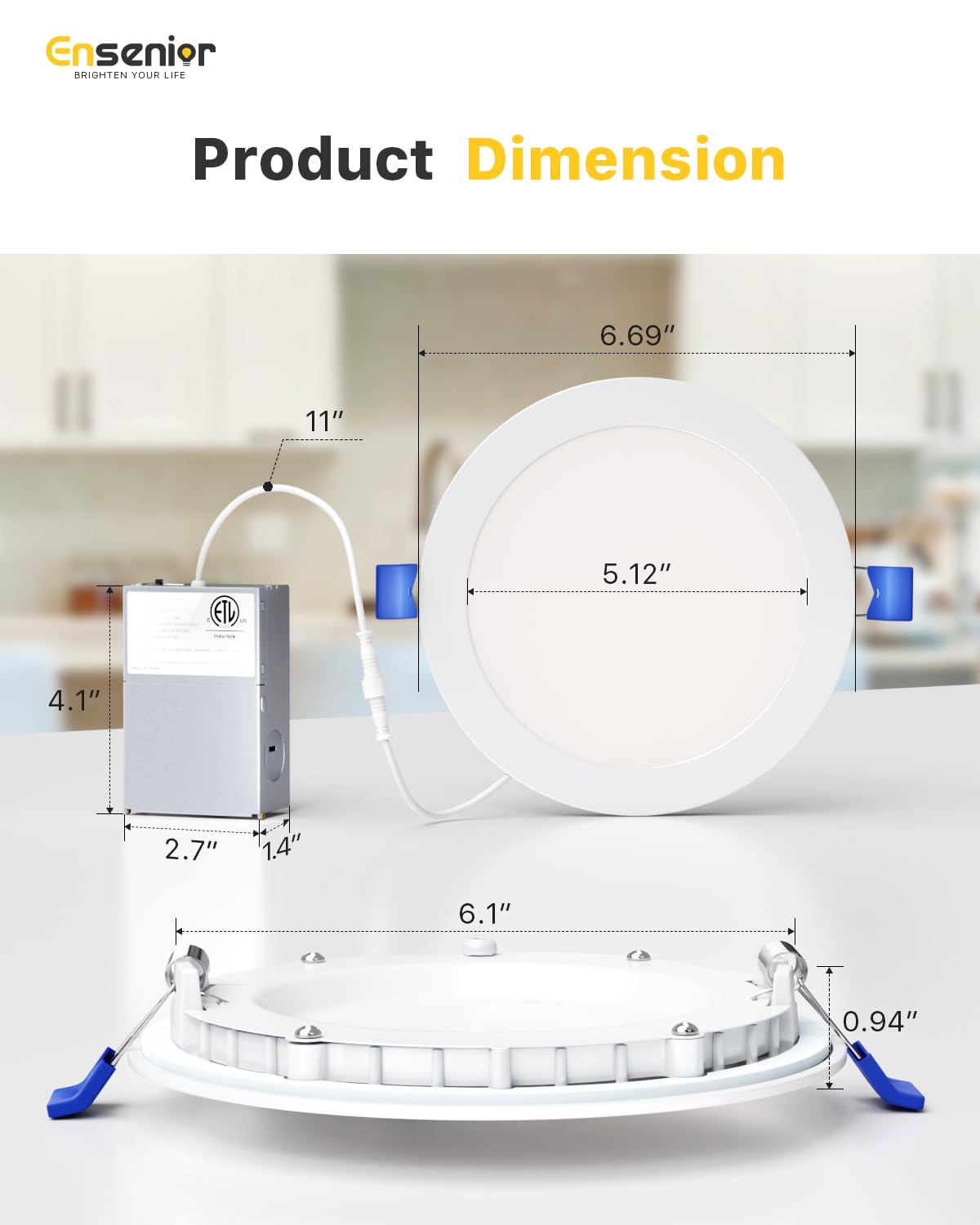 Ensenior easy-installation with cut-hole template for fast ceiling wiring