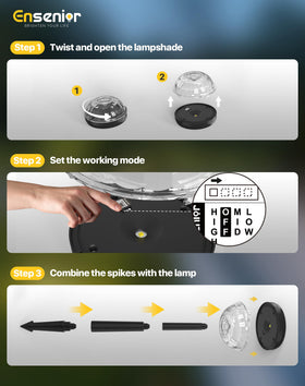 Ensenior eco-friendly solar power delivers energy-free, reliable nightly performance.