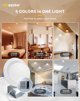 Ensenior eyeball light with 360-degree swivel for versatile room illumination.