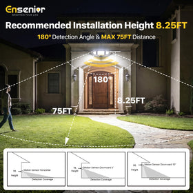 Ensenior IP65 waterproof design withstands rain and dust outdoors.
