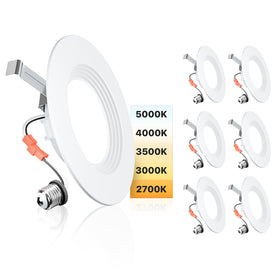 Ensenior LED can lights in a 6-pack showing dimmable setup for versatile room lighting
