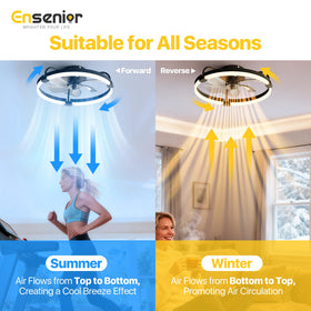 Ensenior low-profile flush-mount design – ideal for ceilings under 8 feet