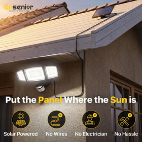Ensenior motion-sensor 75ft detects activity for added security.