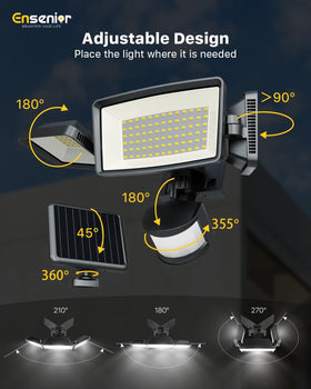 Ensenior outdoor installation near garage provides safe lighting.
