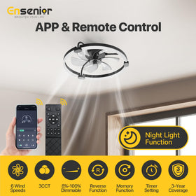 Ensenior quiet DC motor fan – minimal noise for sleeping spaces