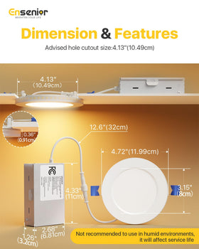 Ensenior ultra-thin canless downlight for tight ceilings.