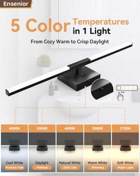 360-degree rotatable tube on Ensenior vanity light directing beams precisely.