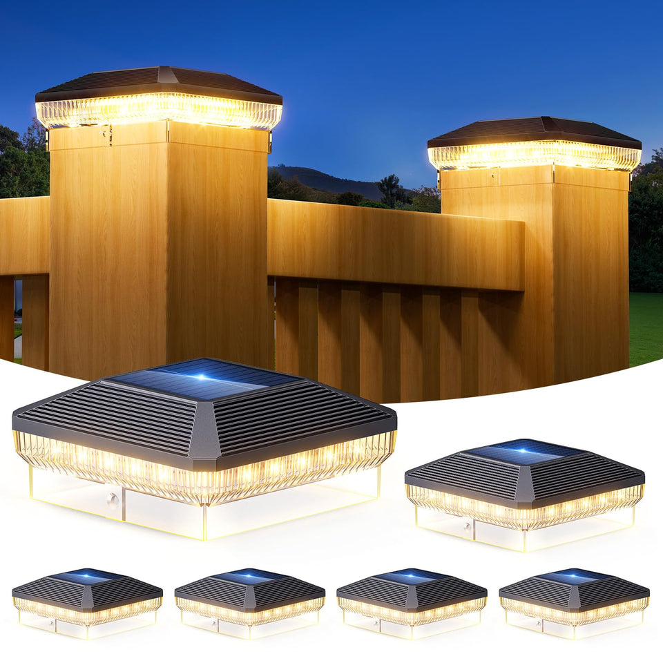 ENSLI 4x4 solar post cap light with three modes for versatile outdoor lighting.