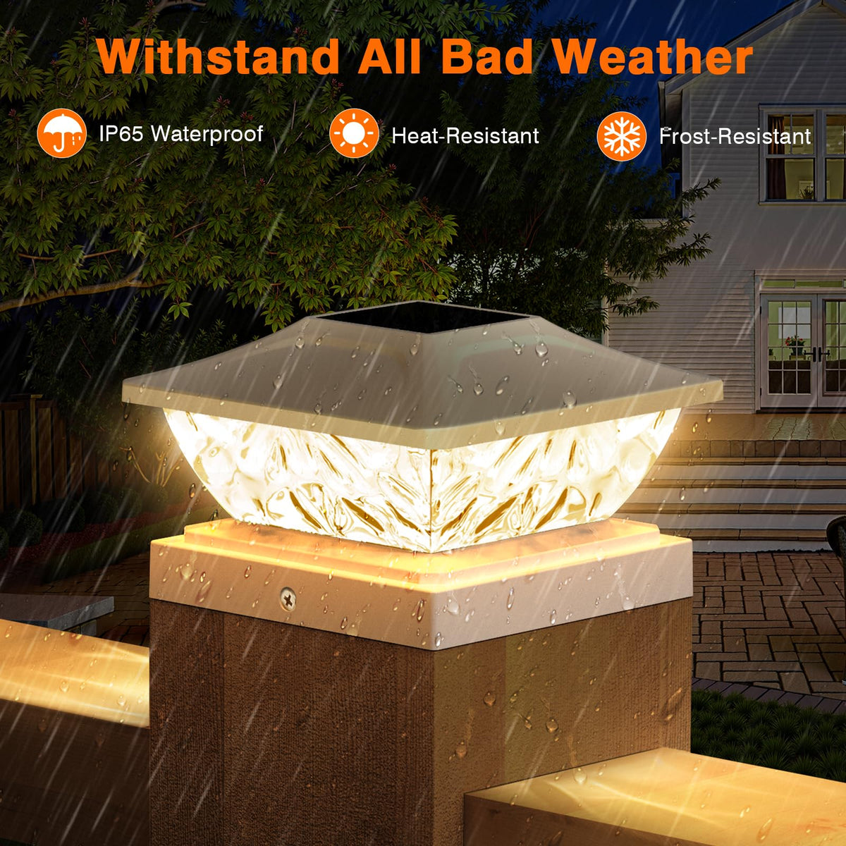 ENSLI solar post cap light for 4.5x4.5 posts shows durable design