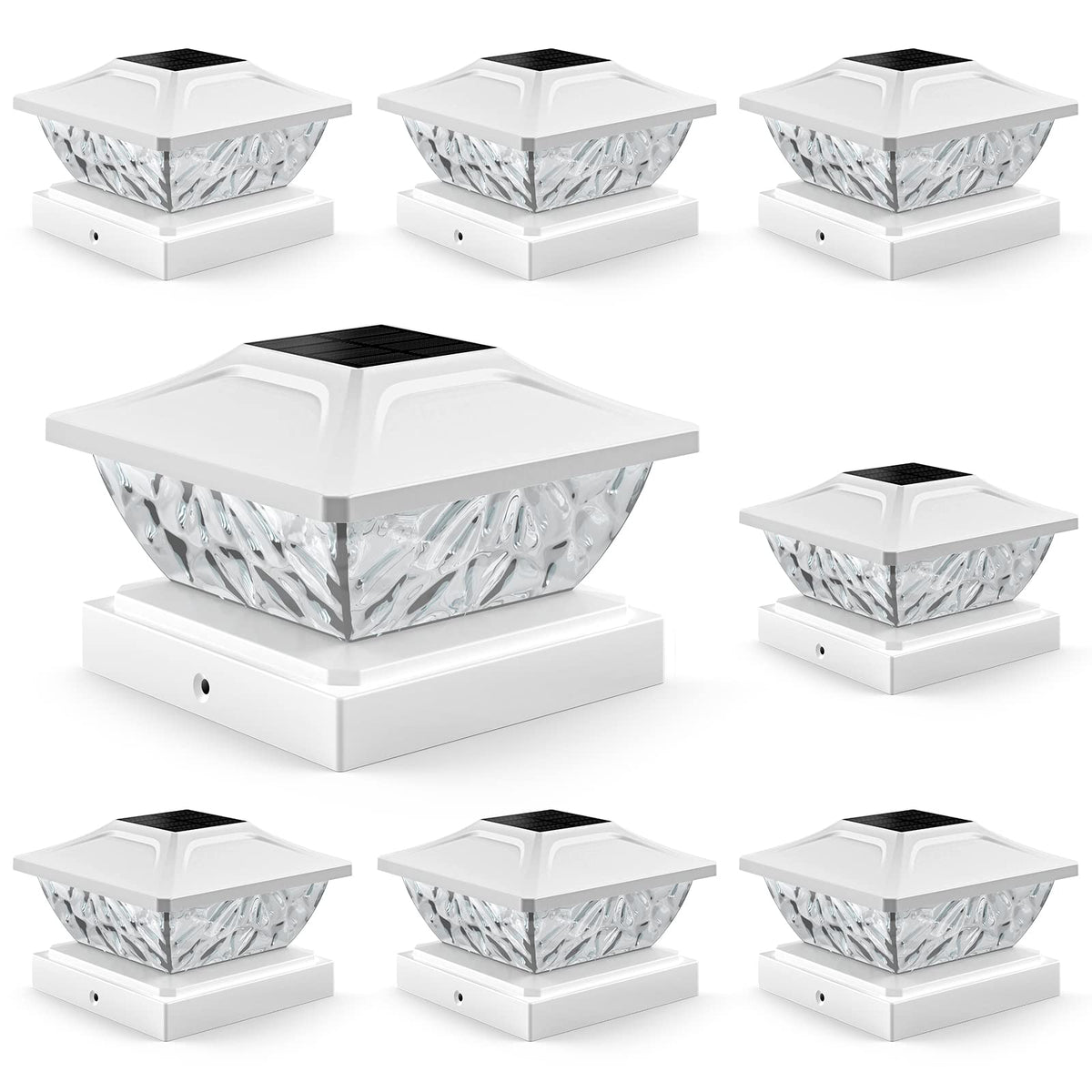 ENSLI solar post cap light on a 4x4 base provides visible outdoor lighting