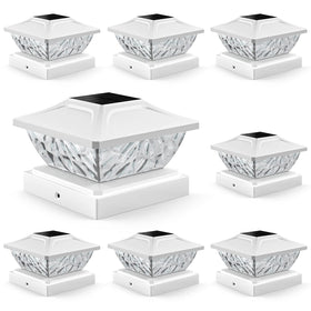 ENSLI solar post cap light on a 4x4 base provides visible outdoor lighting