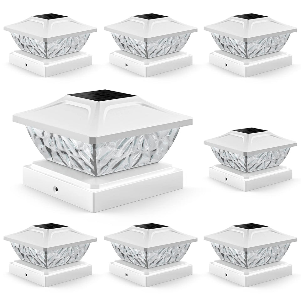 ENSLI solar post cap light on a 4x4 base provides visible outdoor lighting