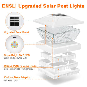 ENSLI solar post cap light auto on at dusk and off at dawn