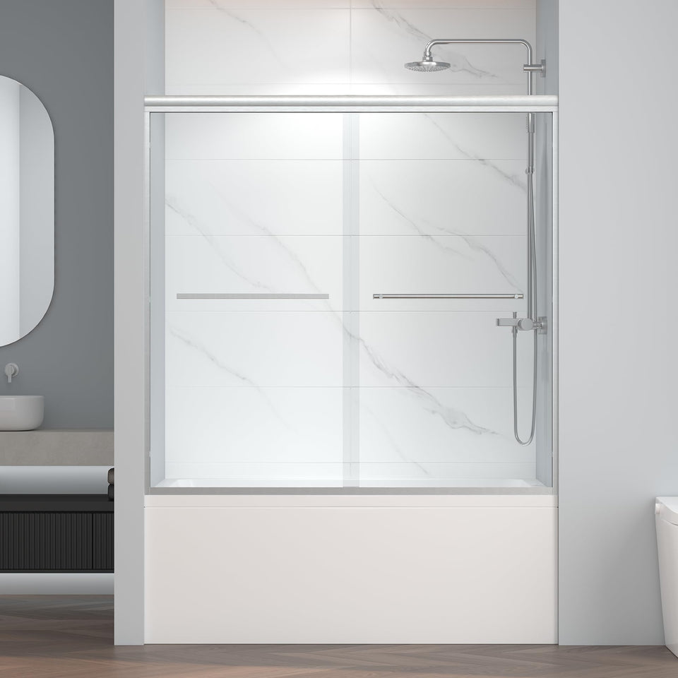 ENSO SENKA 60in semi-frameless bypass door full view shows space-saving design
