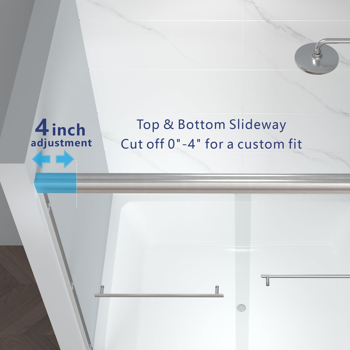 ENSO SENKA anti-splash rail helps keep water in the tub