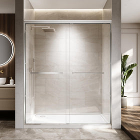 ENSO SENKA bypass sliding door in a wide bathroom setup showing space-saving design
