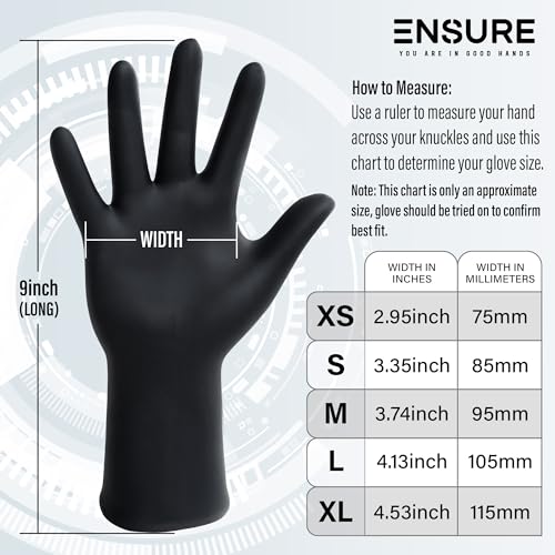 Ensure Black Nitrile Gloves chemo-rated option supports safe medical prep tasks.