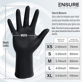 Ensure Black Nitrile Gloves chemo-rated option supports safe medical prep tasks.