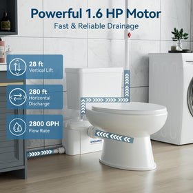 Ensurix macerator pump side installation demonstrating easy setup in tight spaces