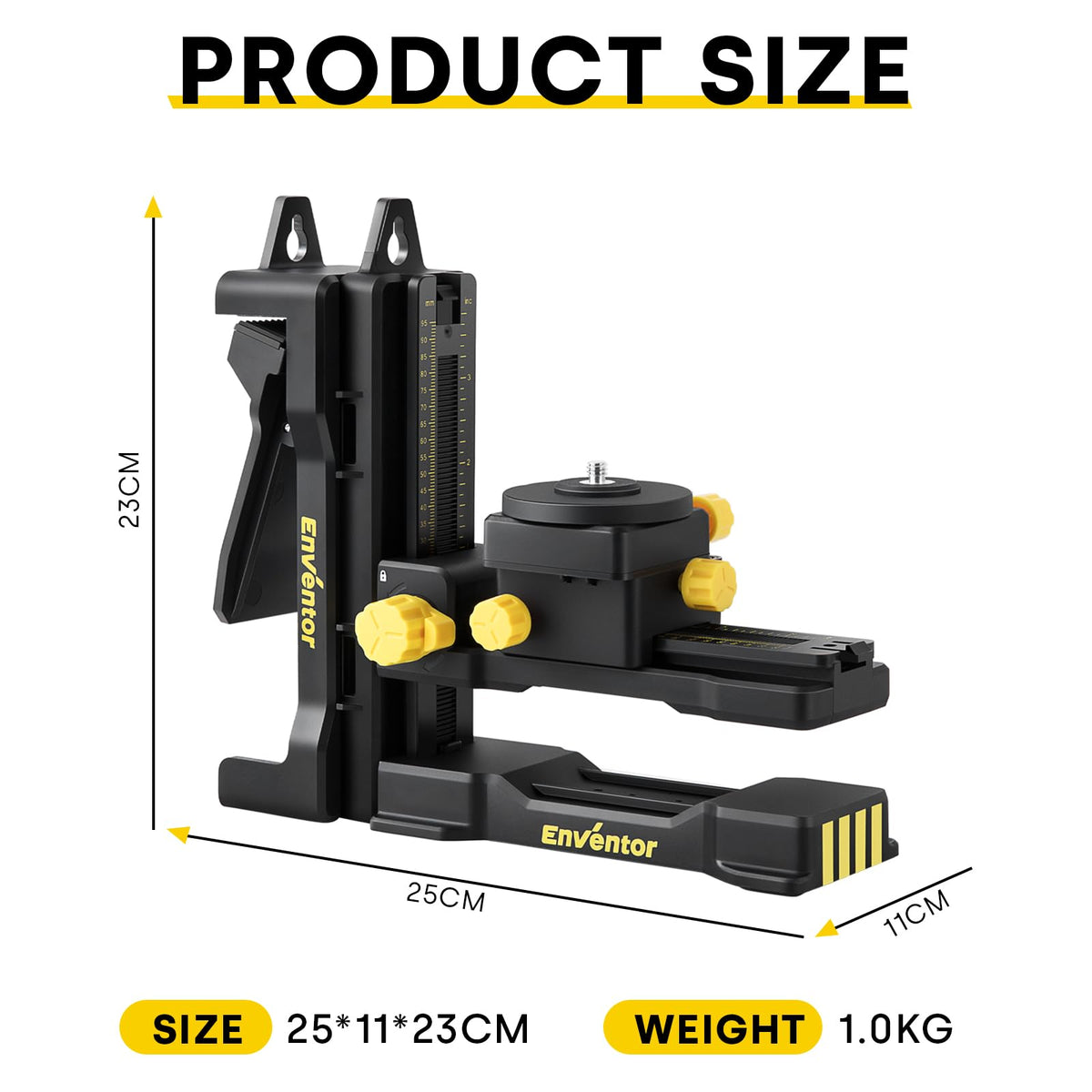 Package contents include stand and manual for quick, straightforward setup with Enventor.