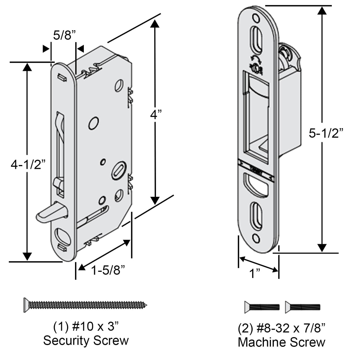 Eockatoo receiver-strike aligns with the door frame for reliable engagement.