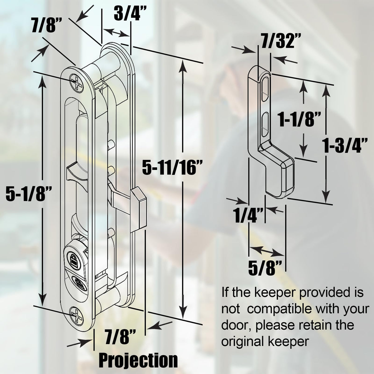 Eockatoo sliding screen door latch demonstrates automatic locking action.