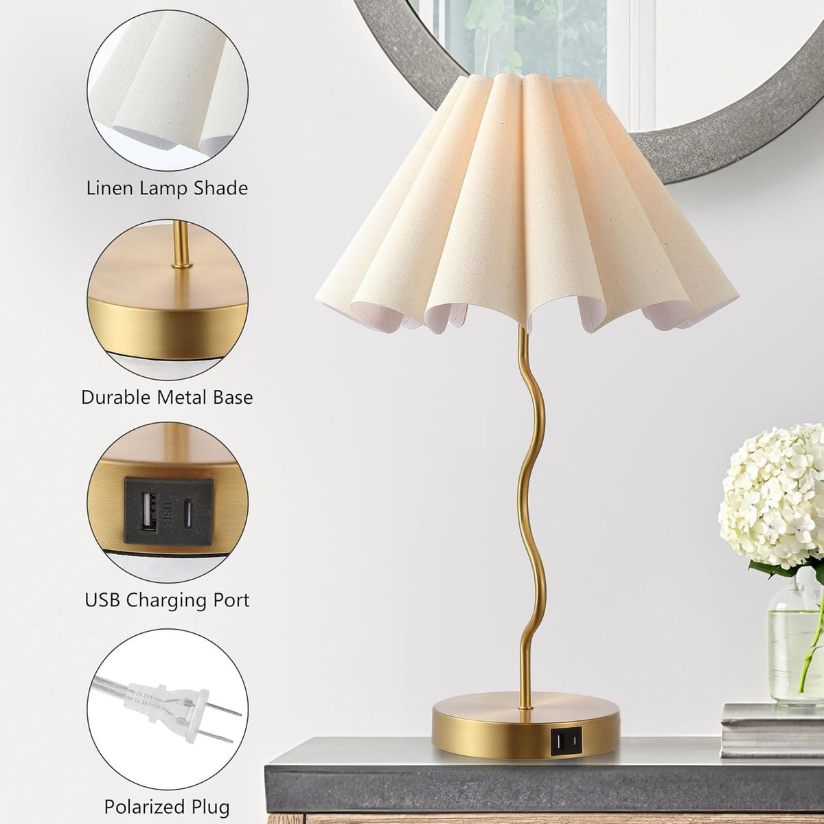 EOEYYOYB Table lamp ideal for desks, bedrooms, and living spaces.