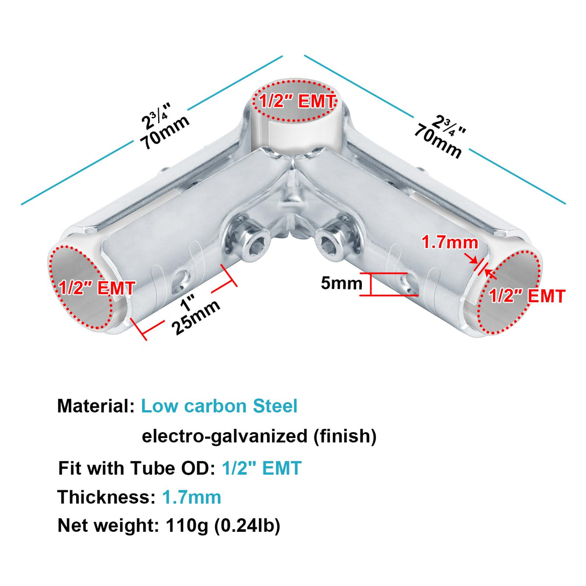 eoere carbon steel with electrogalvanized finish for durable, corrosion-resistant clamps.