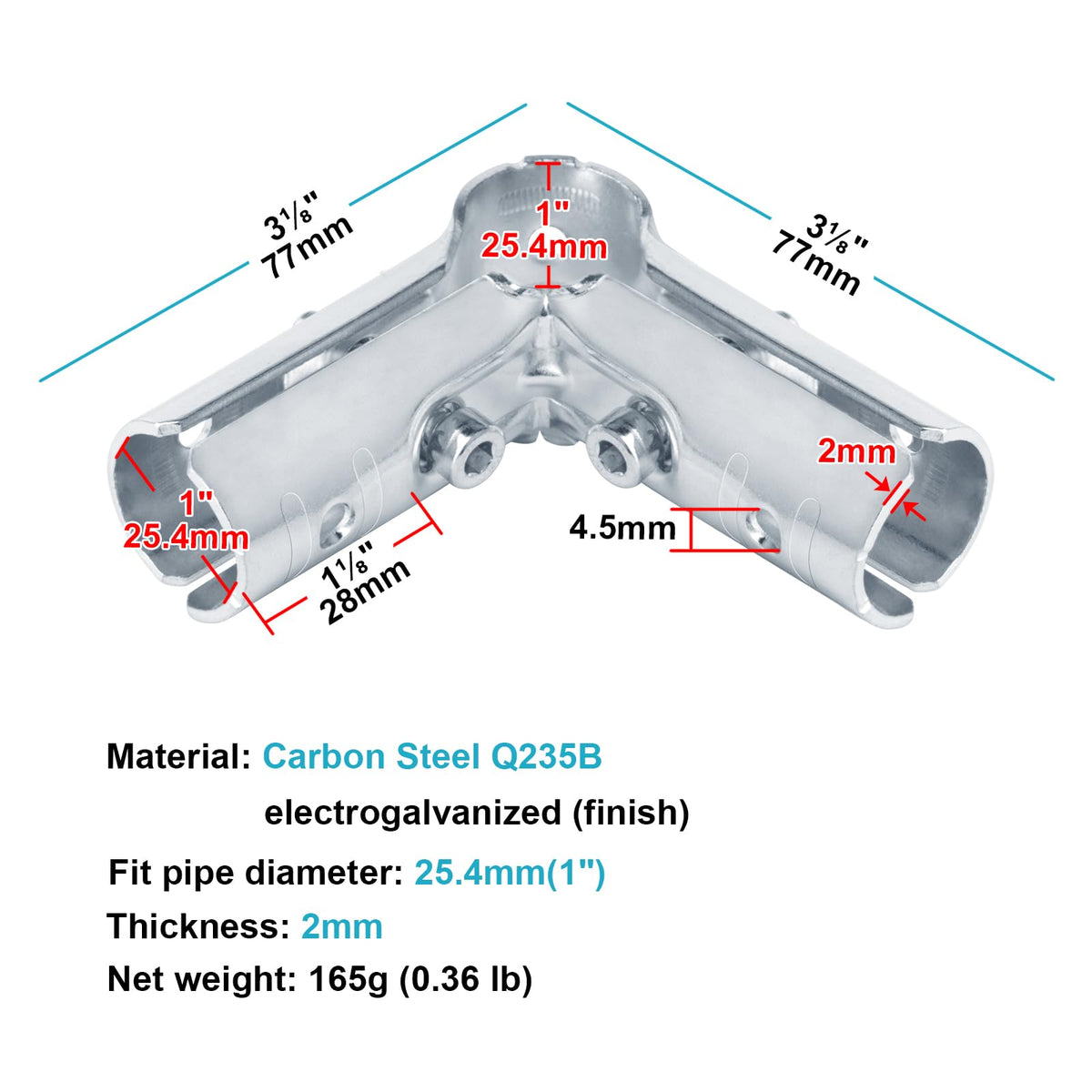 eoere electrogalvanized carbon steel finish for durable joints