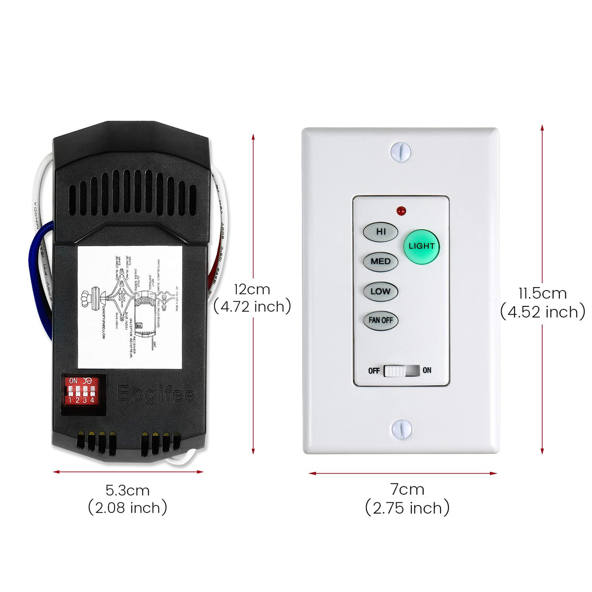 Luminous light dimmer button on the UC9050T remote.