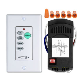 Eogifee UC9050T remote kit with five button control and dimmable light.