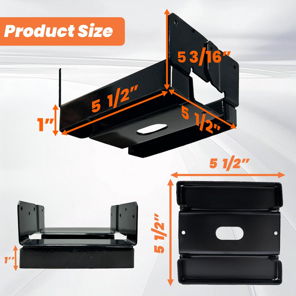 EONECROSS post base with black E-coating protection against rust and wear