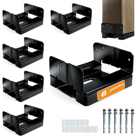 Brand new EONECROSS 6x6 post base on concrete provides solid stability for outdoor structures
