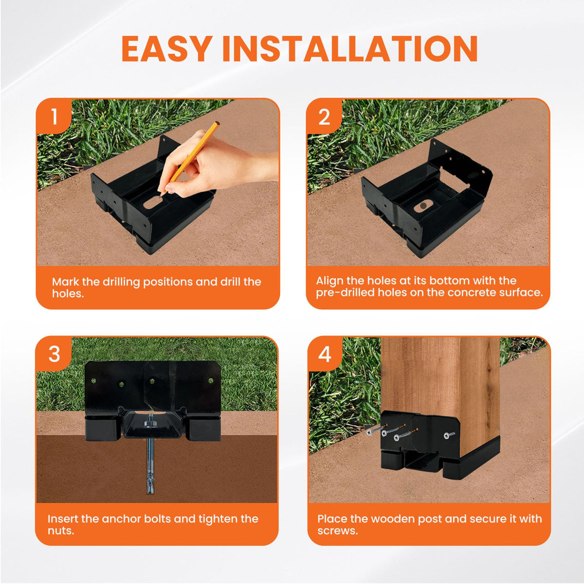 EONECROSS post base ideal for decks and pergolas in outdoor spaces