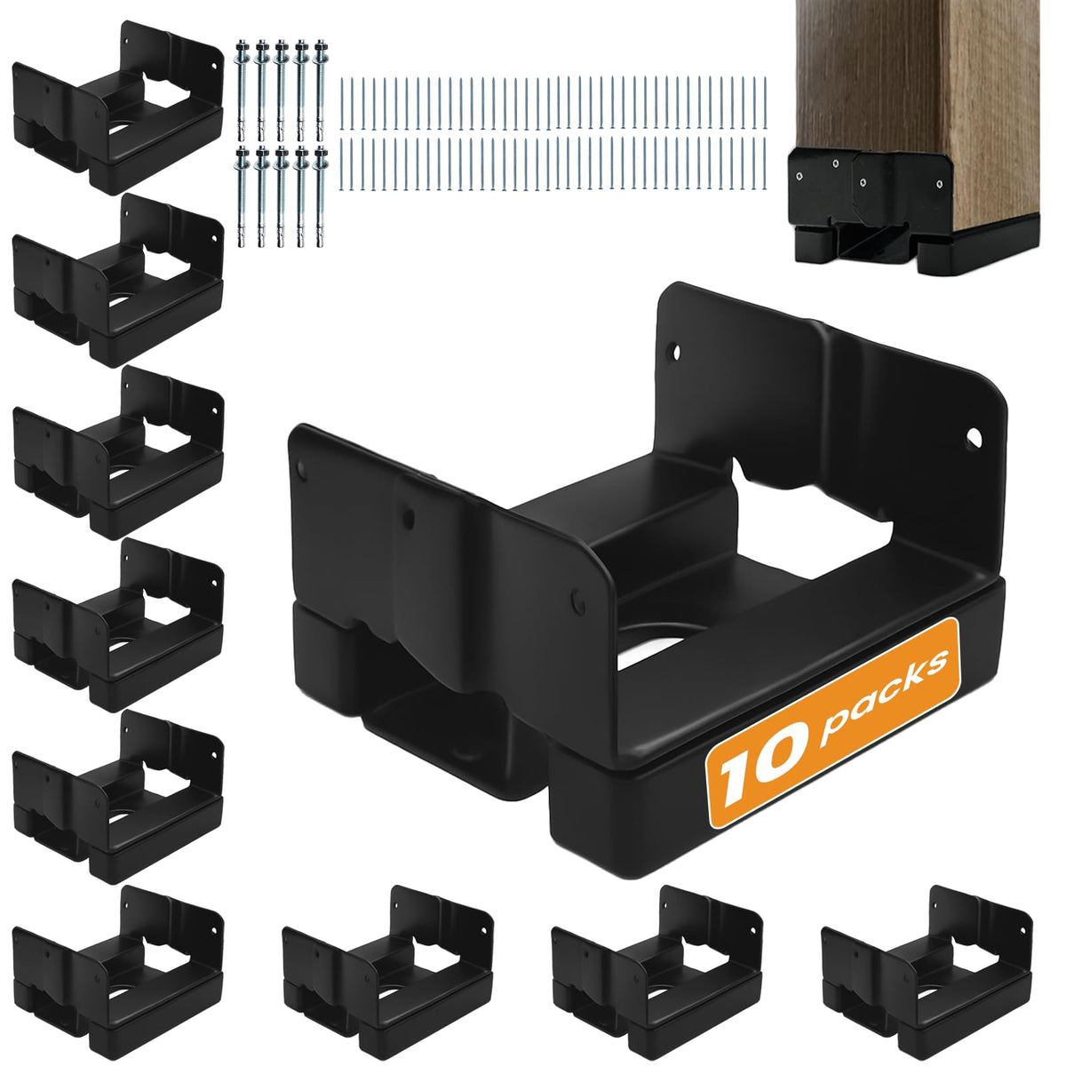 EONECROSS 4x4 post base on concrete offering secure fixation for a sturdy deck.
