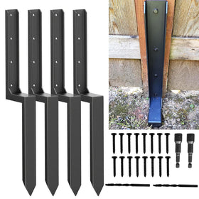 EONECROSS fence post repair kit bracket close-up for sturdy lean-post stabilization.