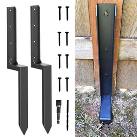 EONECROSS fence post repair kit with heavy 11-gauge bracket reinforces leaning posts