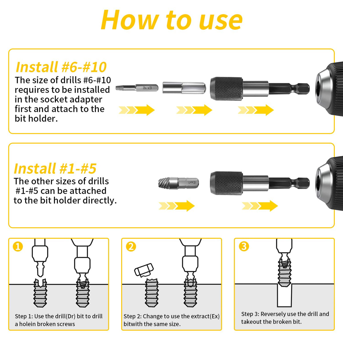 eooezj quick-connect bit holder for efficient drill setups