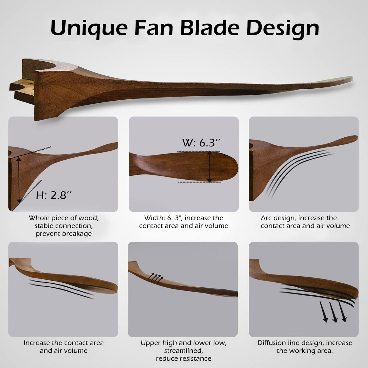 Modern three-blade walnut finish design by EOPETY