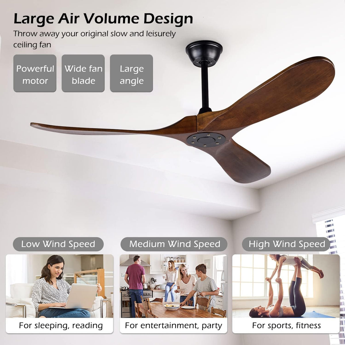 Patio installation under cover featuring EOPETY ceiling fan for outdoor comfort