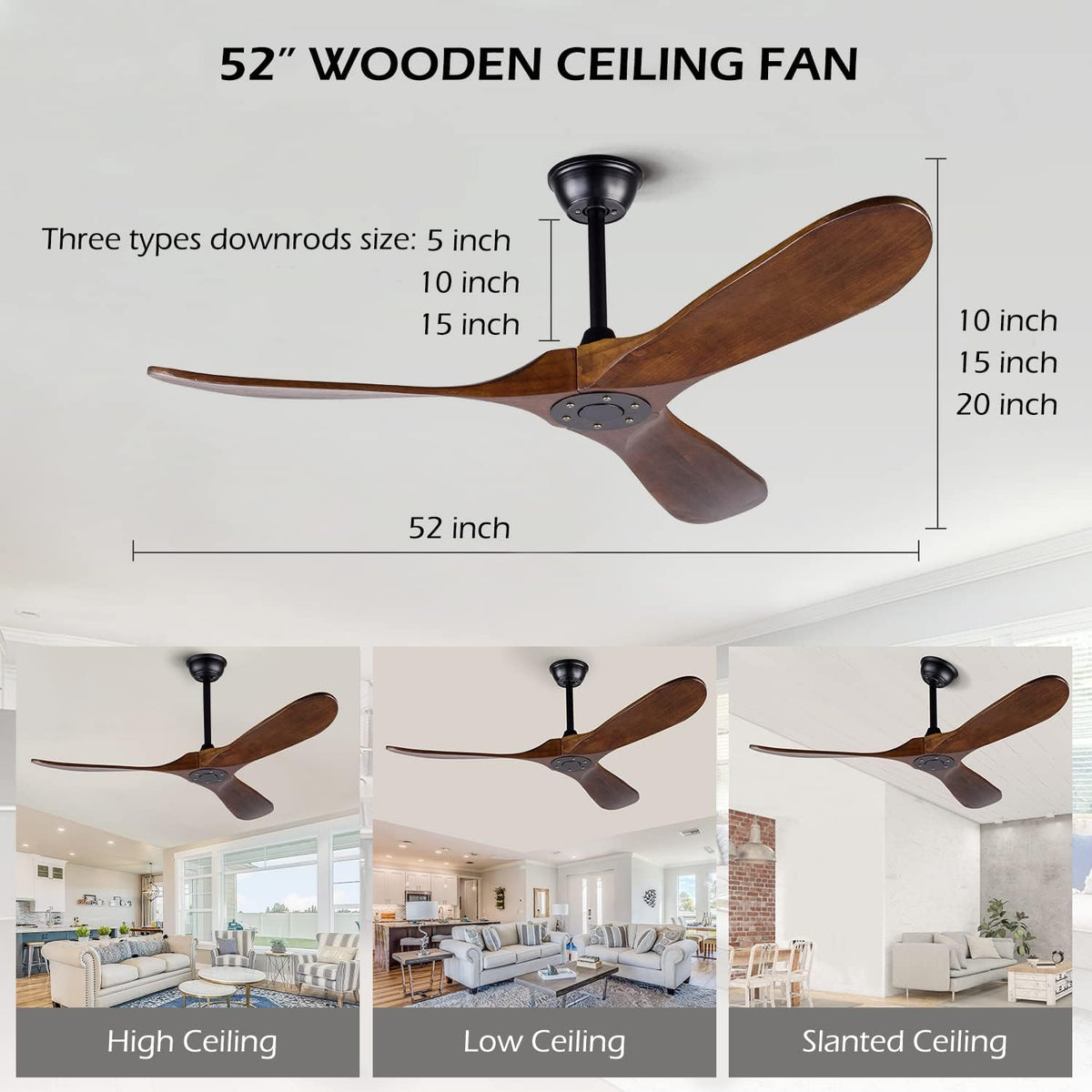 Silent DC motor with wooden blades by EOPETY for peaceful bedrooms
