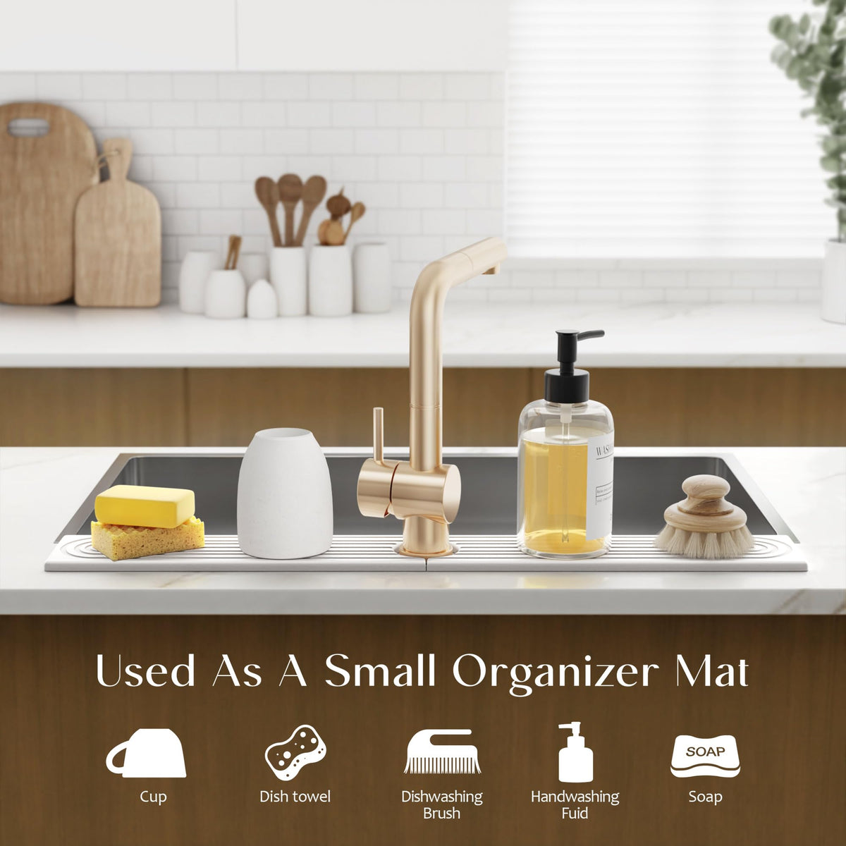 eormoe 30-inch faucet mat modern design complements kitchen decor