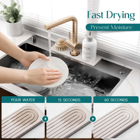 eormoe absorbent countermat keeps kitchen area tidy after washing